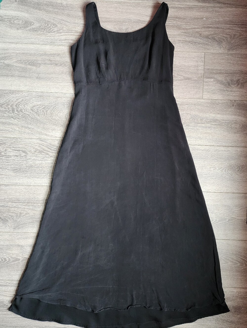 Vintage Silk Eddie Bauer Sleeveless Maxi Dress Size 10 Minimalist 90s Whimsigoth